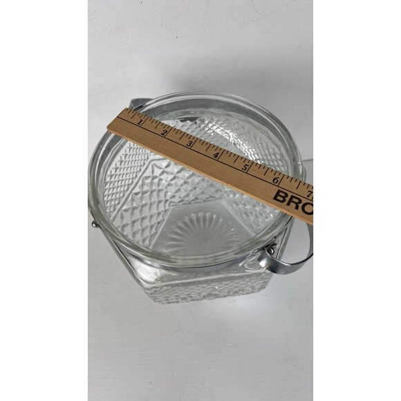 Vintage Cut Glass Biscuit or Ice Bucket With Lid & Handle - Picture 7 of 8